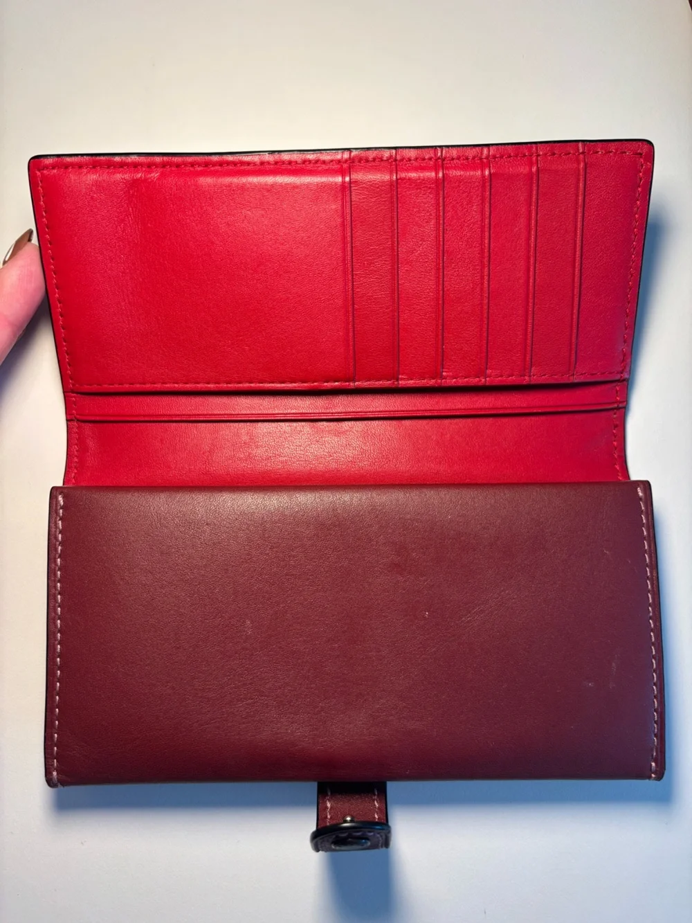 Coach 1941 Burgundy Glovetanned Leather Saddle Bag 23 and Flap Wallet Set